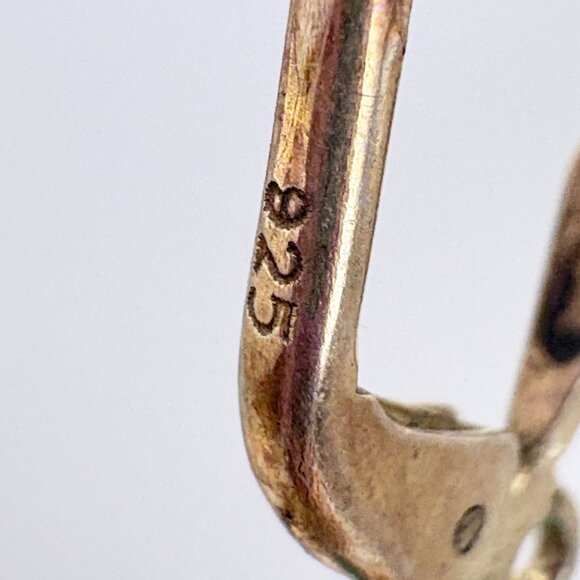 VTG Sterling Silver 925 Cube Turquoise Dangle Earrings Size 1.75" Length - Picture 6 of 8